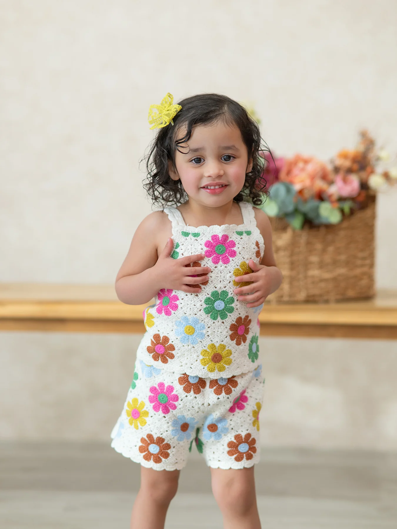 Summer Crochet Floral Girl Set - Image 5