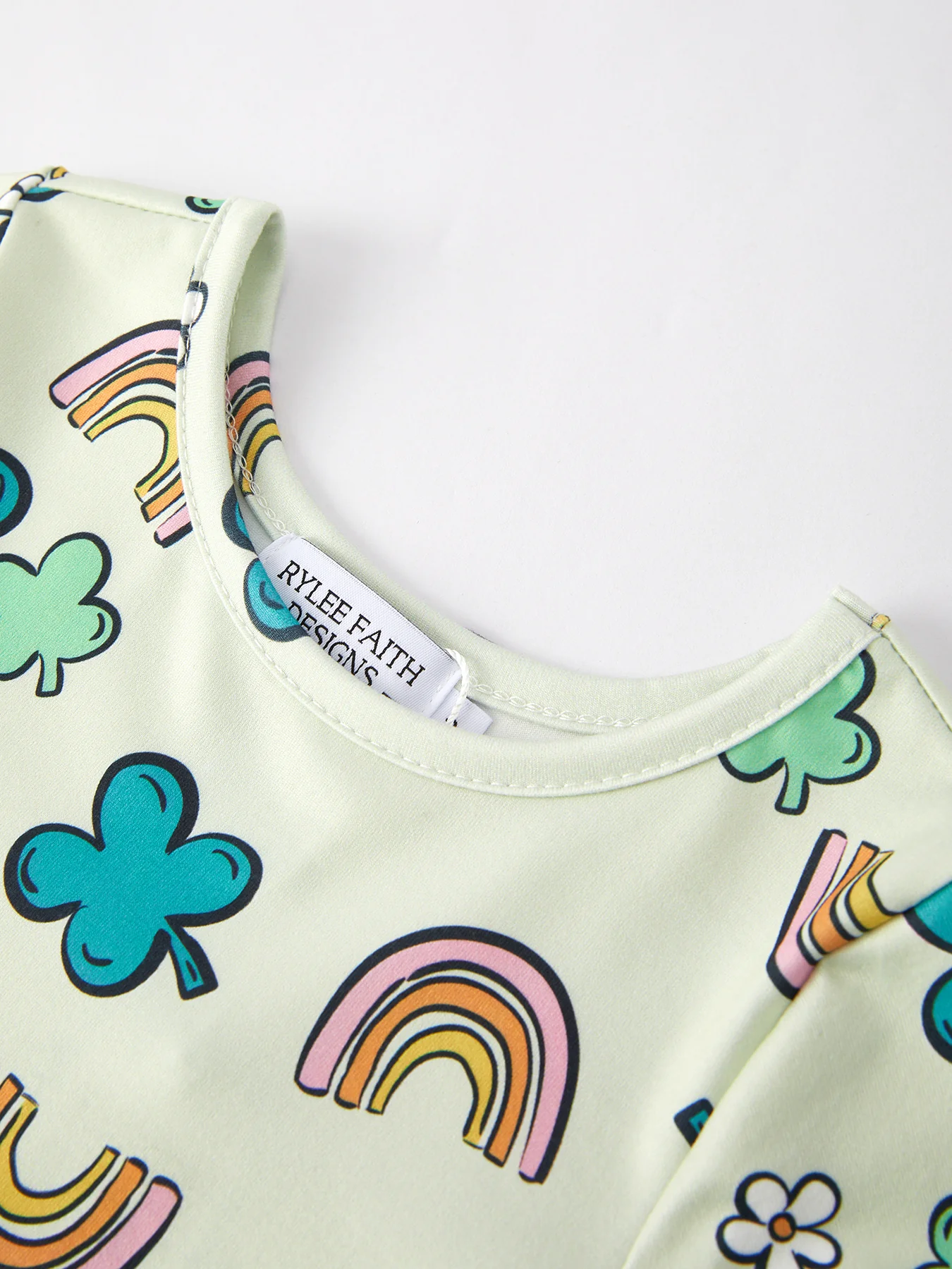 St. Patrick's Day Rainbow Shamrock Print Dress - Image 3