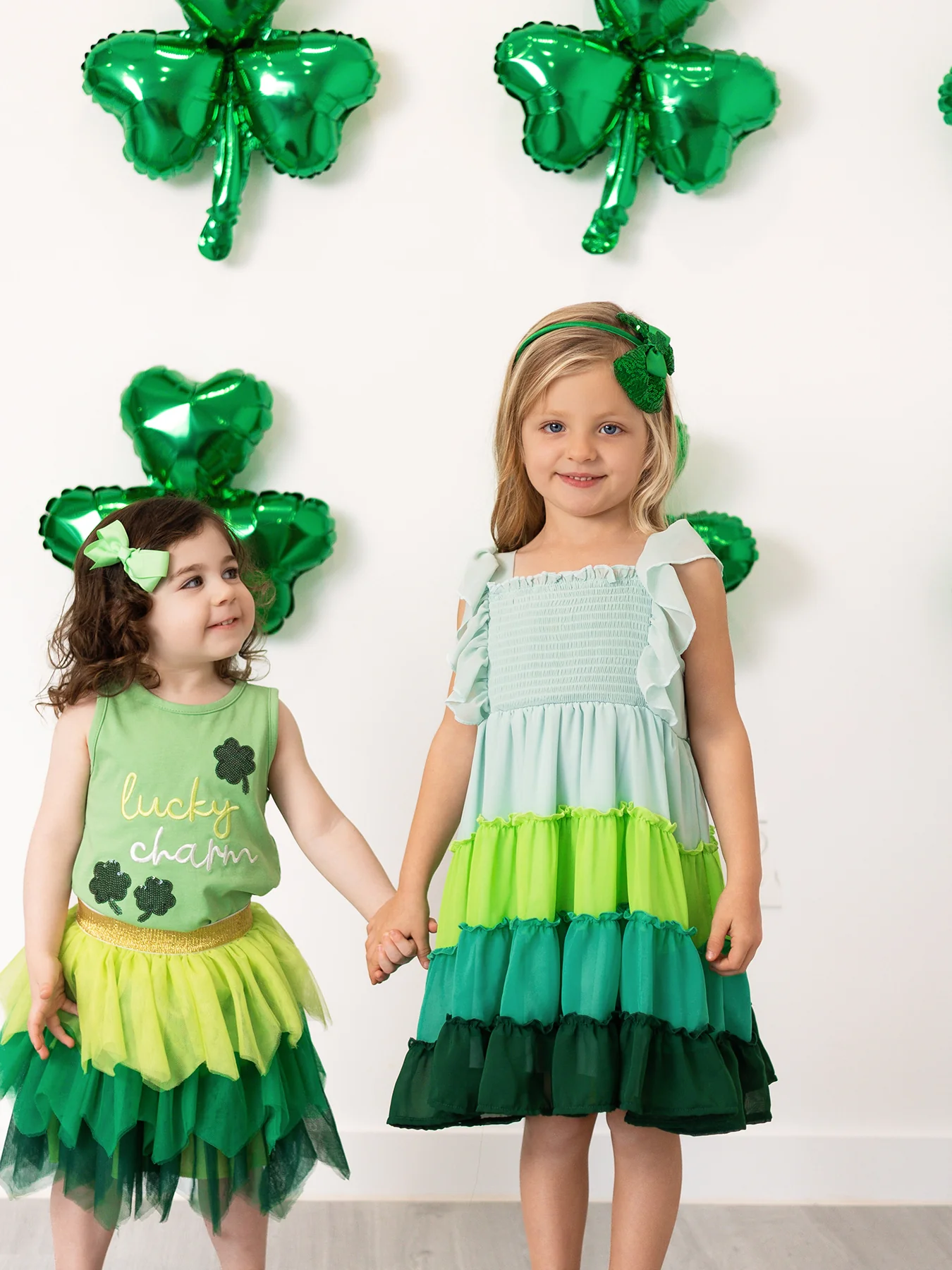 St. Patrick's Day Lucky Charm Green Tutu Skirt Set - Image 7