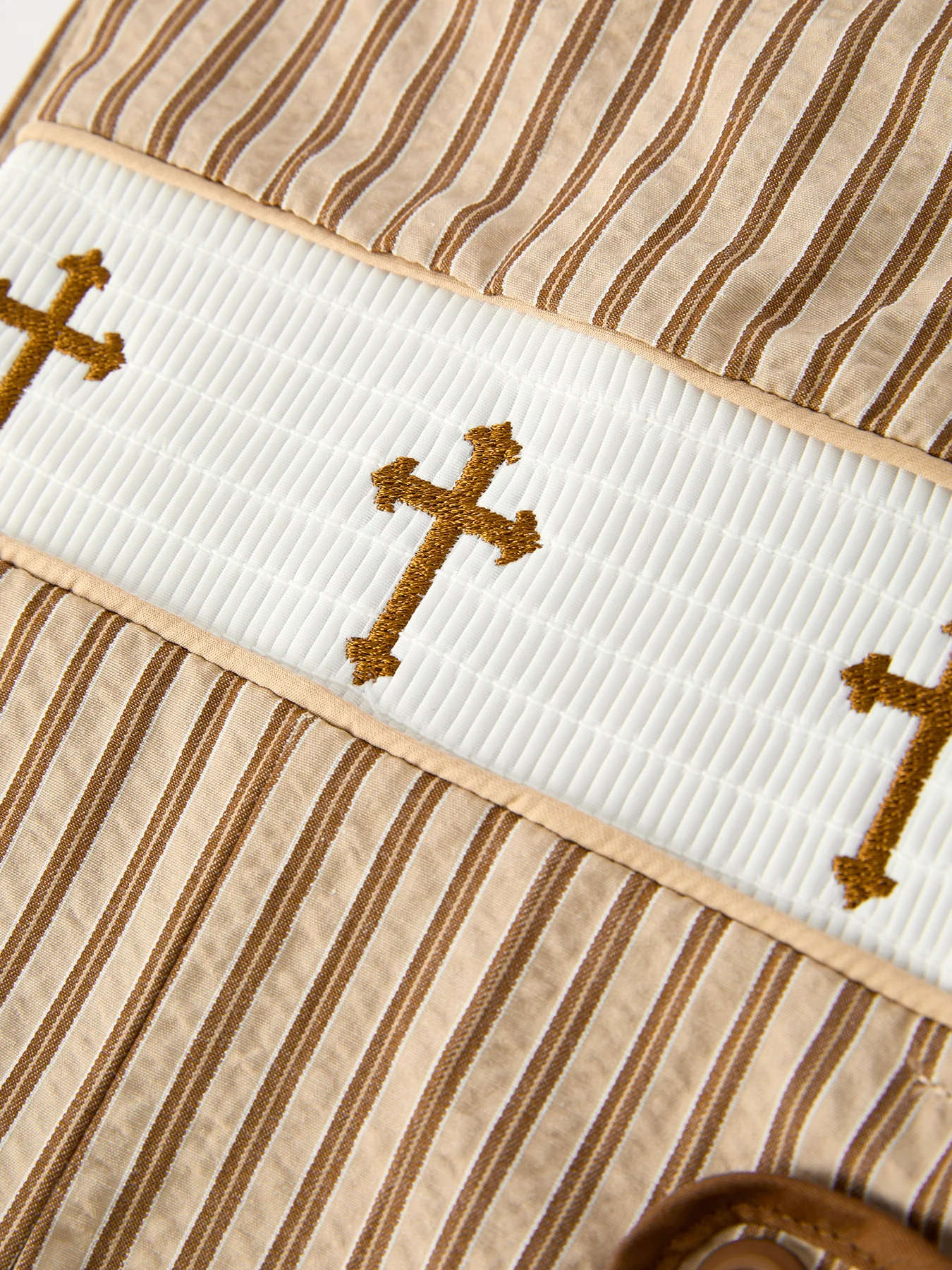 Stripe Smocked Church Christ Bishop Christening Toddler Boys' Romper - Image 10