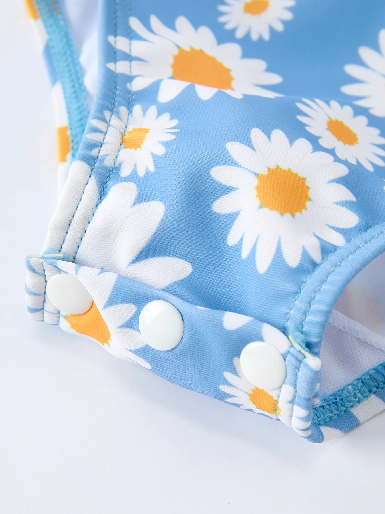 Daisy Print Long Sleeve Girls One Piece Swimsuit - Image 4