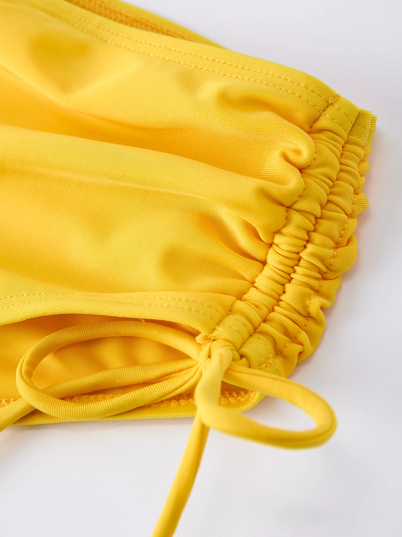 Summer Yellow Floral Print Girls Long Sleeve Swim Set - Image 3