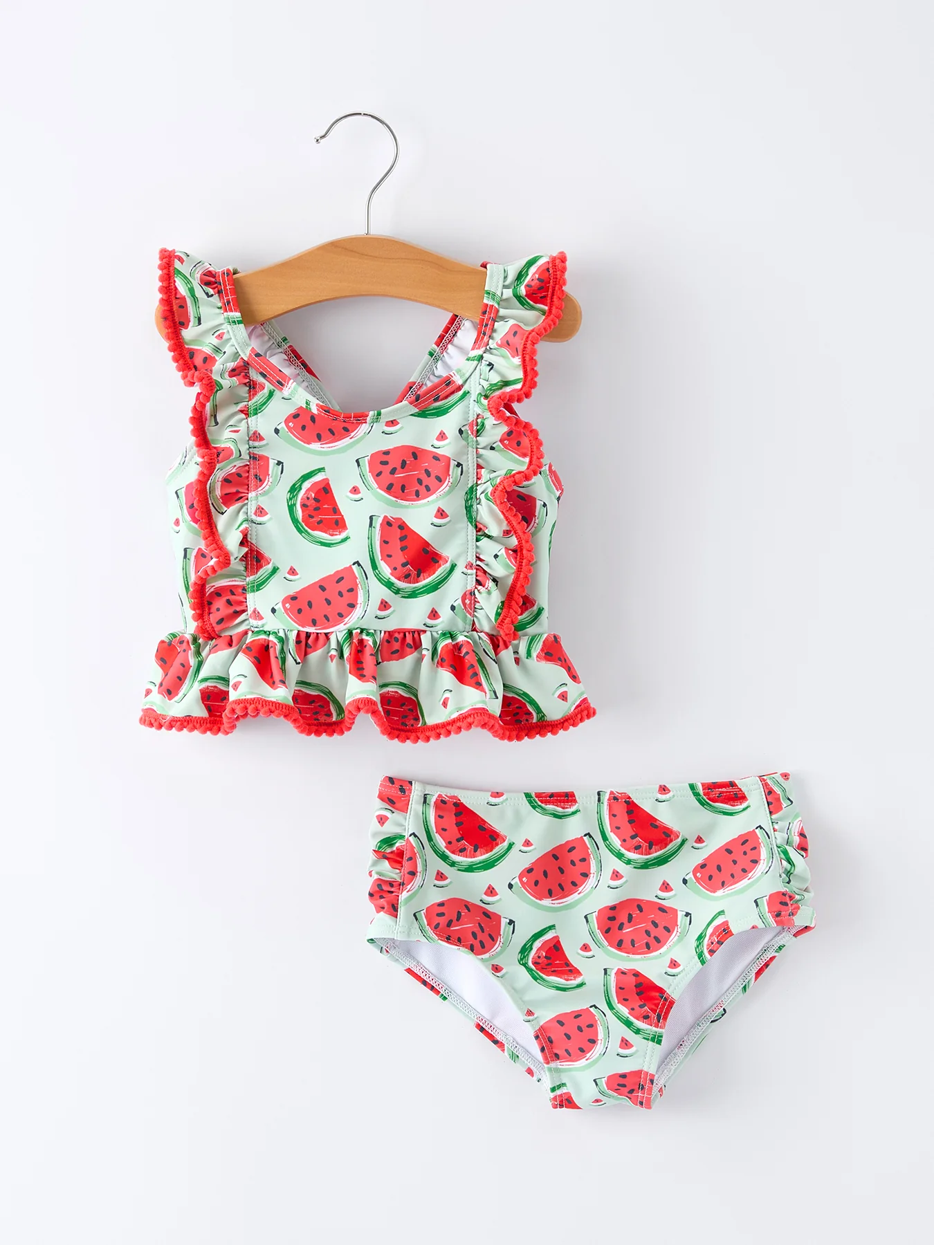 Summer Watermelon Ruffle Girl Swimwear Set