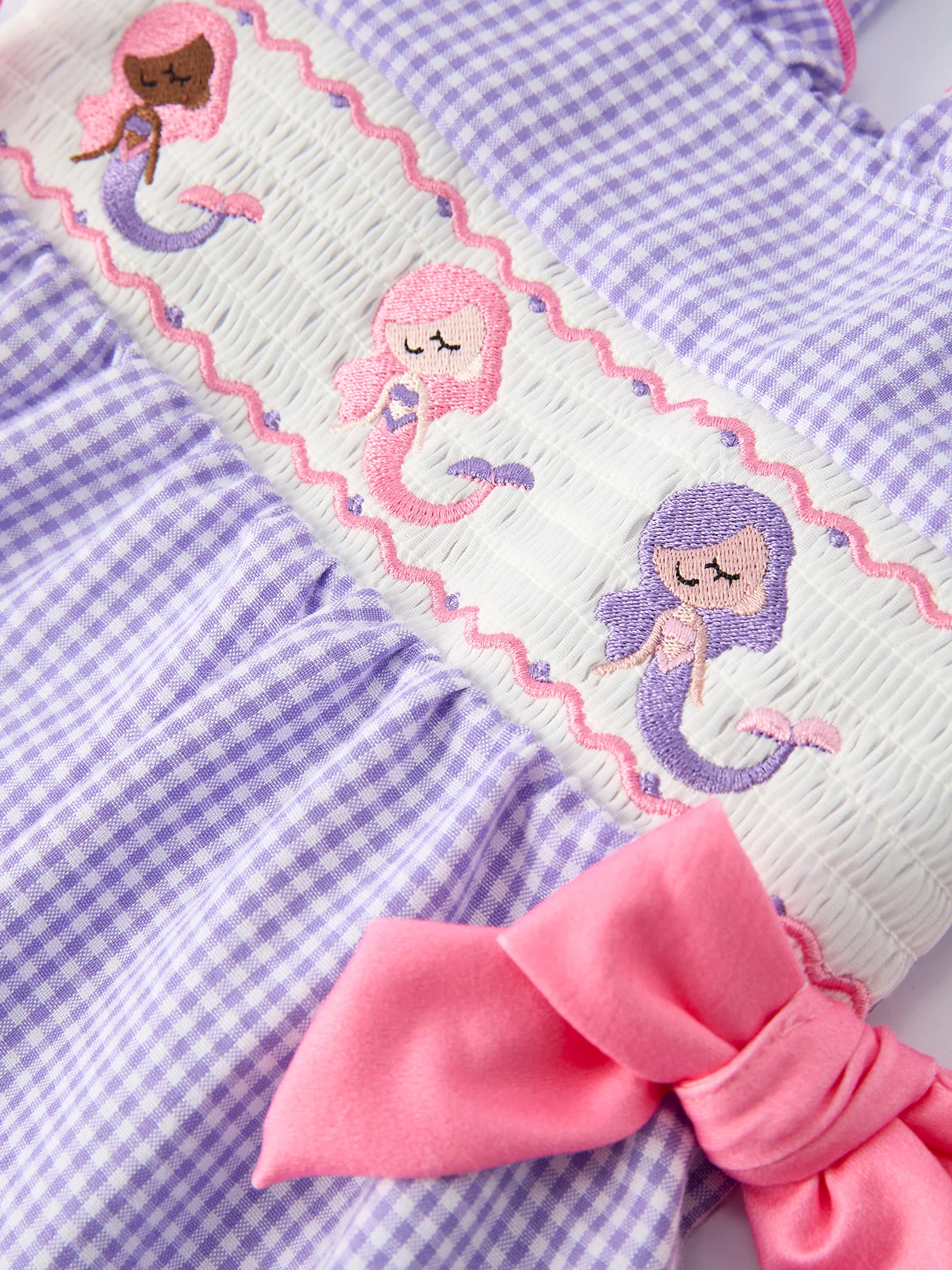 Ocean Fantasy Smocked Embroidery Girl Dress - Image 3
