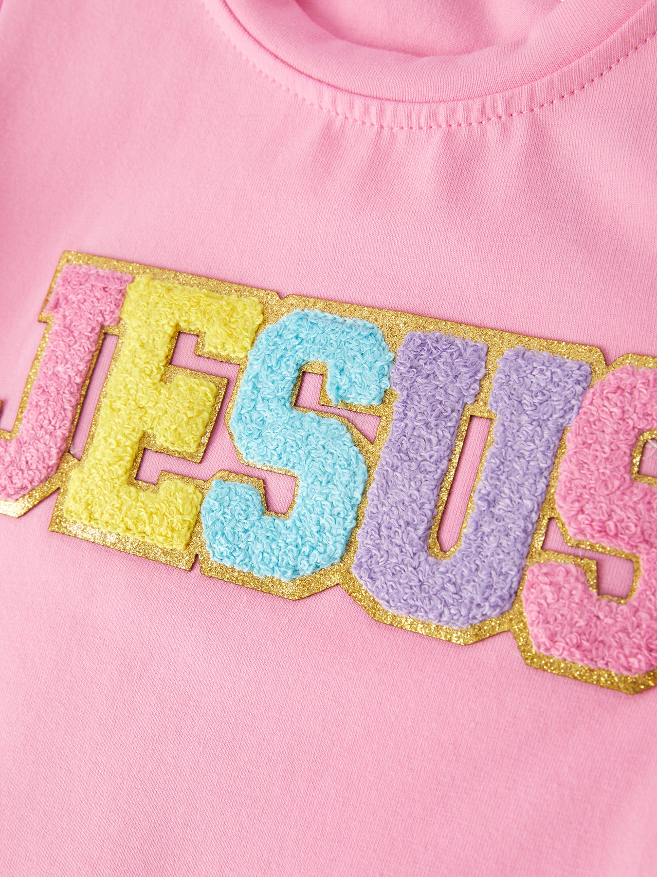 "JESUS"Girls' Applique Striped Trousers Set - Image 7