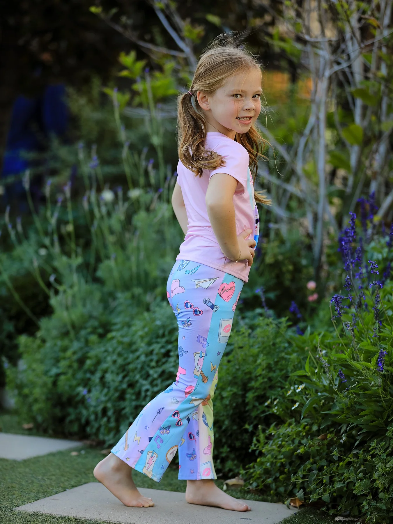 TS Print Girls Milk Silk Color Outfits - Image 3