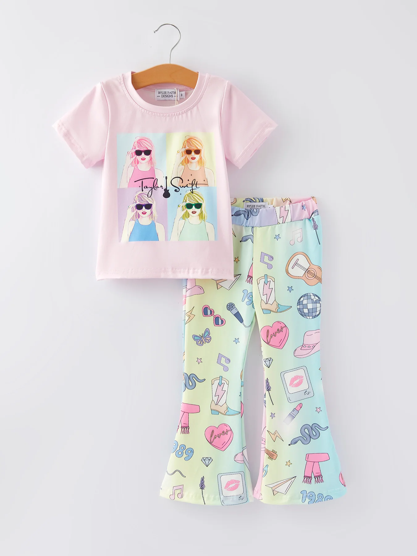 TS Print Girls Milk Silk Color Outfits - Image 4