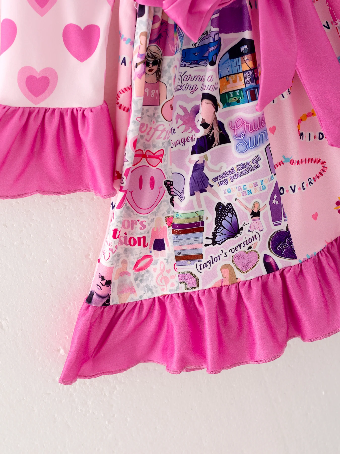 TS Print Girls Milk Silk Dress - Image 4