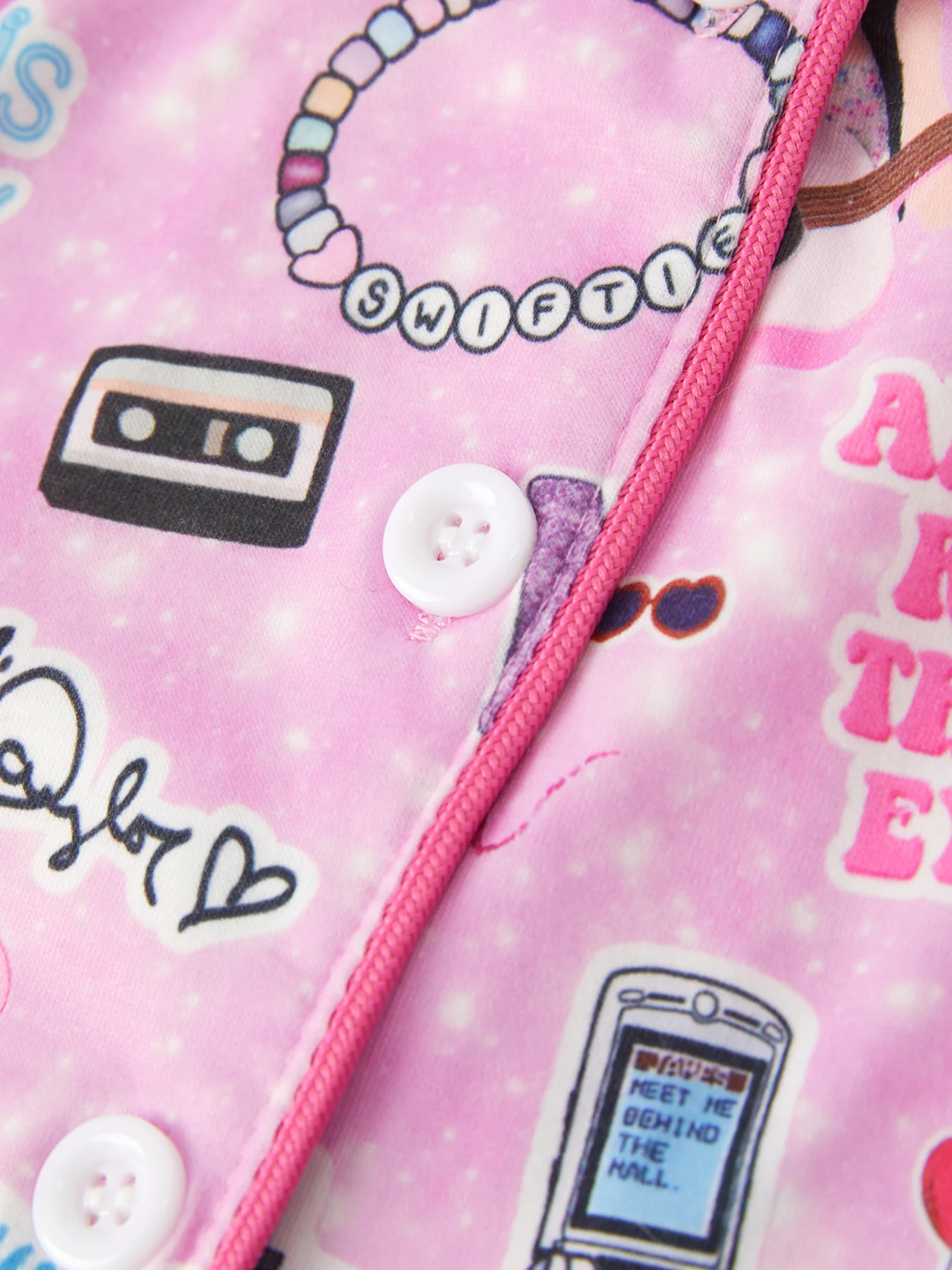 TS Printed Girls Pink Pajamas - Image 5