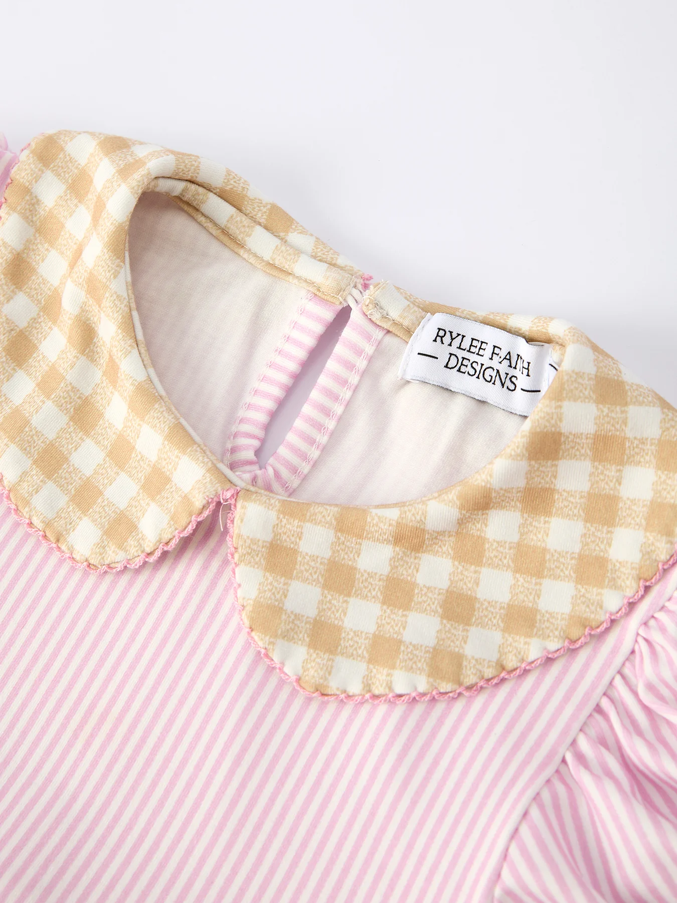 Farm Horse Bow Girls Dress – Pink Stripes - Image 9