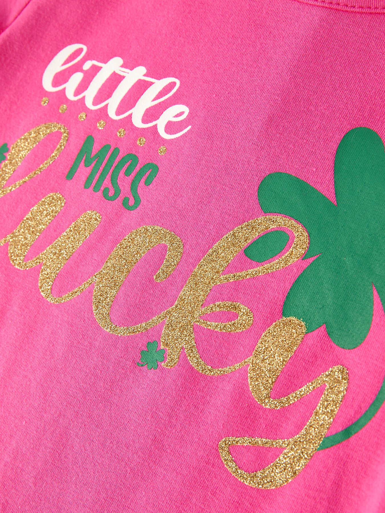 St. Patrick Shamrock Letter Top + Girls' Tulle Sequin Skirt Set - Image 4