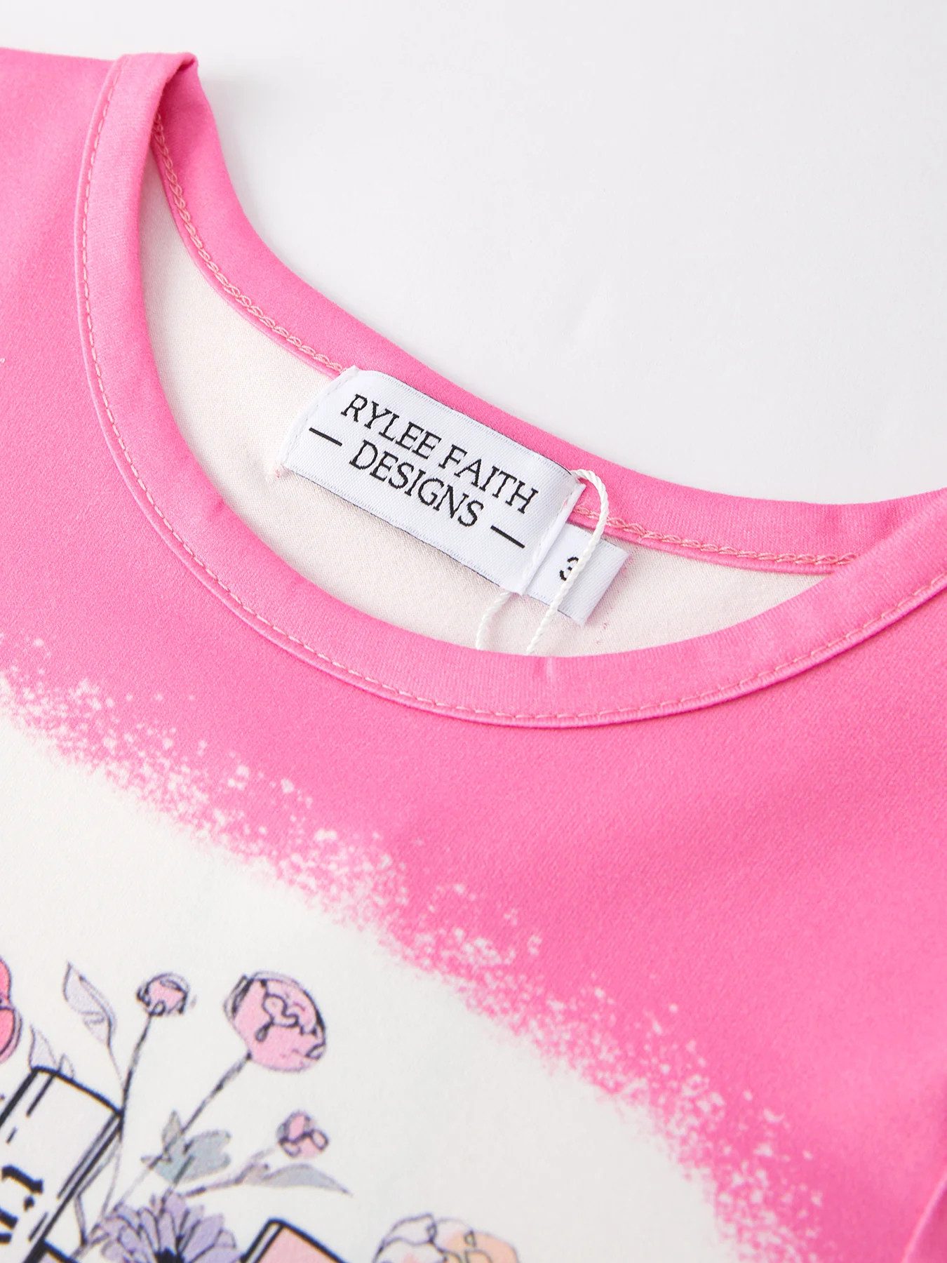 Valentine's Day TS 1989 Print Pink Short Sleeve Top +Pants Set - Image 8