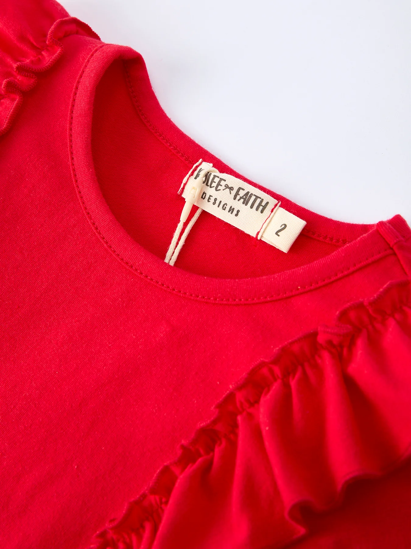 Strawberry Bow Girls Ruffle Top and Bell Bottoms Set - Image 9