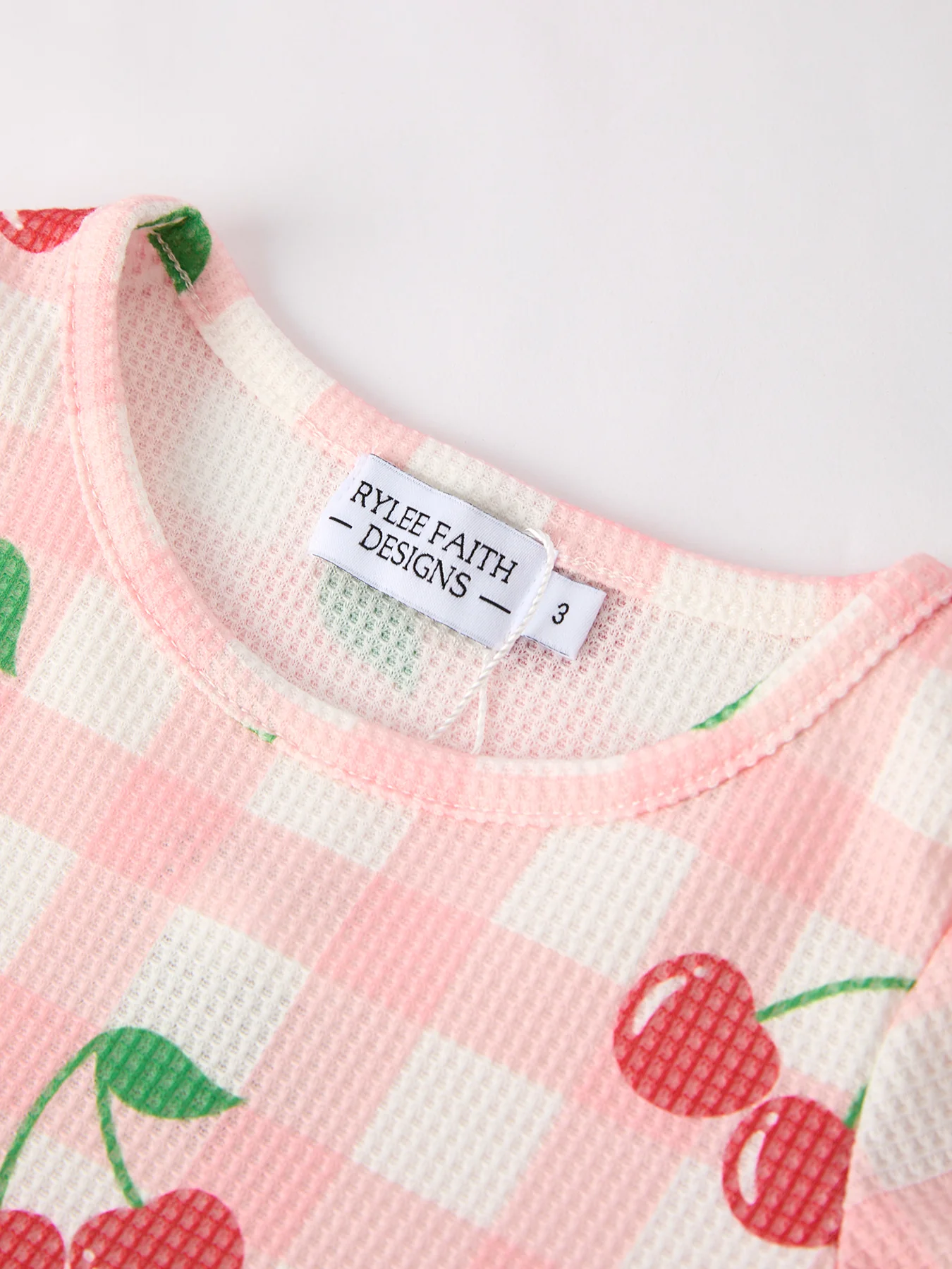 Waffle Cherry Girls Long Sleeve Dress - Image 3