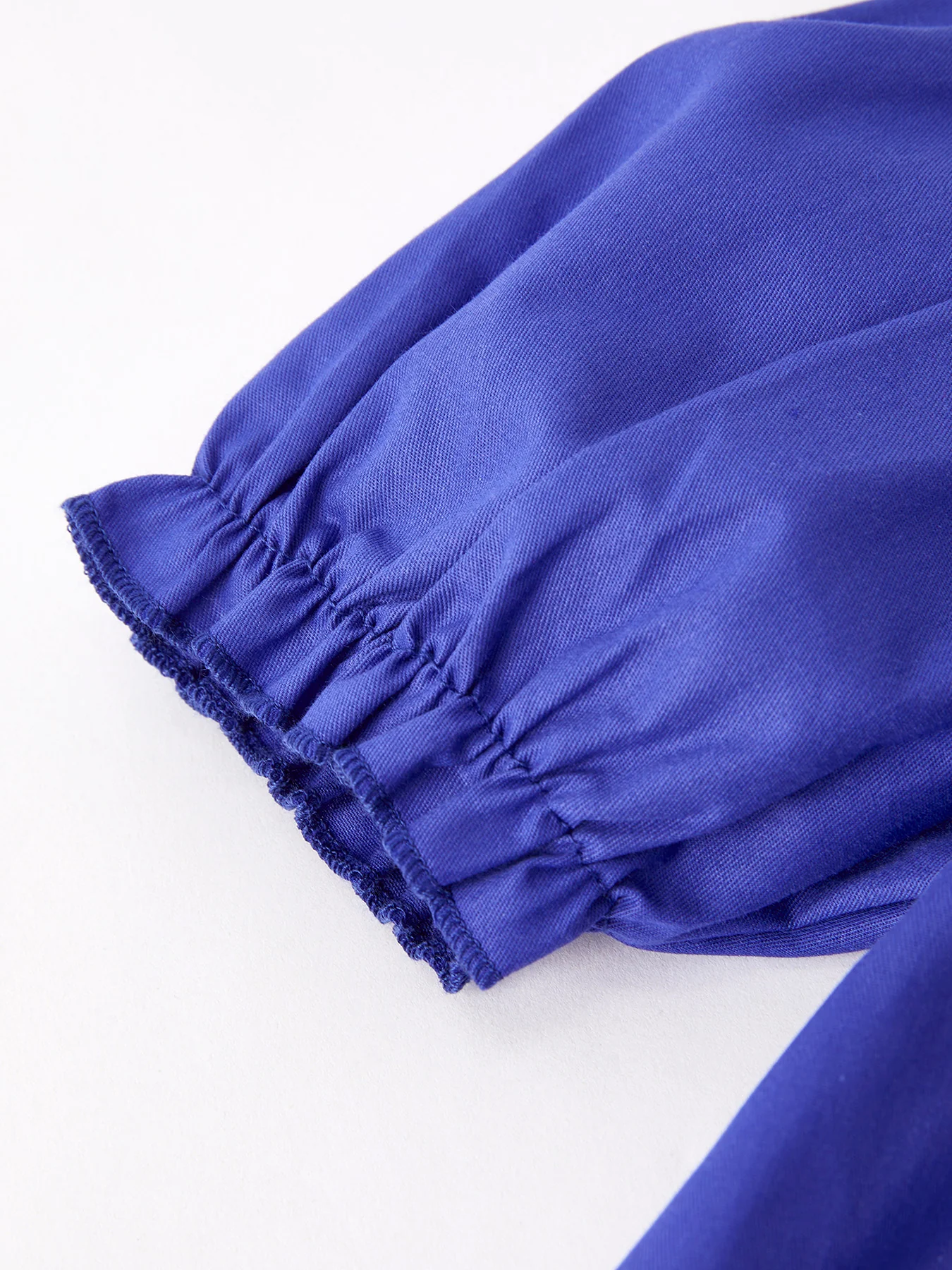 Back To School Apple Embroidery Blue Girls Dress - Image 4