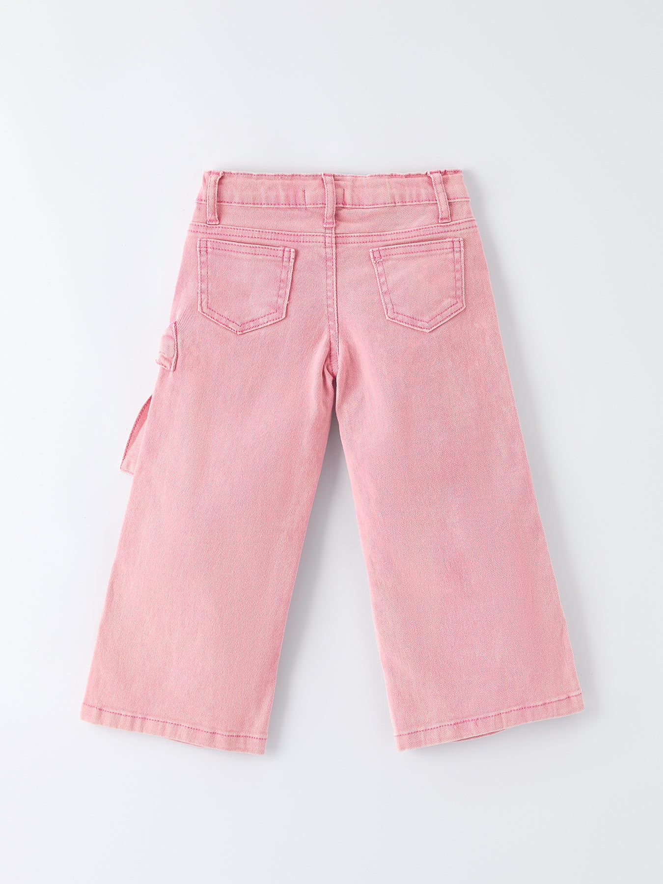 Pink Bow Girls Denim Pants - Image 2