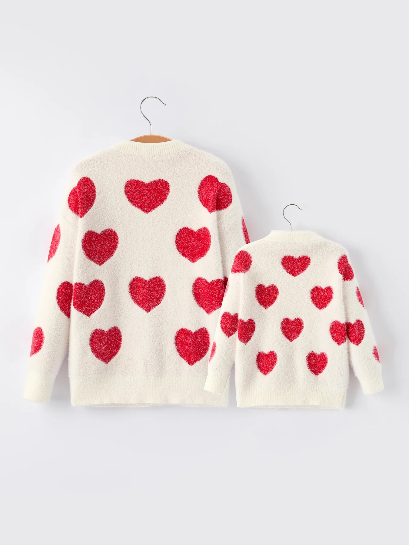 White Mommy & Me Heart Print Knit Pullover Sweater - Image 11